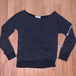 Off the shoulder SoulCycle sweatshirt